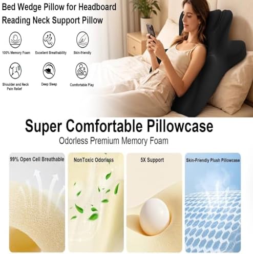 Luxurious Memory Cotton Lovers Pillow, Ergonomic Intimate Pillow, is an Ideal Choice for Reading, Waist Support, deep Support for Intimate Posture and Better Posture.，Blue - Image 5