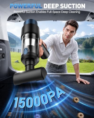 CFBF Handheld Car Vacuum Cordless Rechargeable, 15000PA Mini Vacuum Cleaner - Image 2