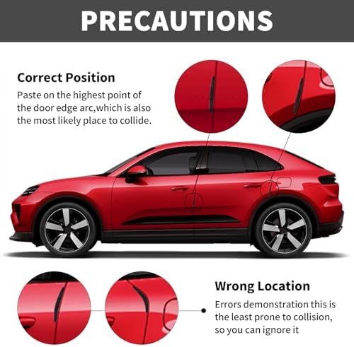 6 Inch 4Pcs 3D Carbon Fiber Texture Car Door Edge Protector Trim Strip Anti-Scratch and Anti-Collision Side Door Protectors Vehicle Exterior Accessories Sticker Black - Image 4