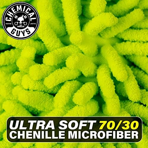 Chemical Guys, Chenille Scratch-Free Microfiber Wash Mitt, Lime Green, 3 Pk - Image 5
