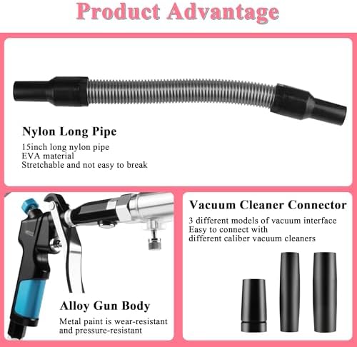 2in1 Car Cleaning Gun Detailing Dry Air Blow Gun & Vacunm Gun for Car - Image 3