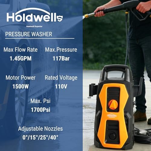 HoldwellS 2026 New Mini P*ressure Washer 1700 MAX PSI, w/Trigger Spray Gun - Image 2