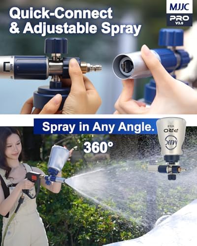 MJJC PRO V3.0 Ultimate Foam Cannon for Pressure Washers – Professional Car Wash Accessory Kit with Thick Foam, Stainless Steel, 44 fl oz Bottle (Pro V3.0 (1/4" Quick Connector) + SOAP Sample) - Image 4