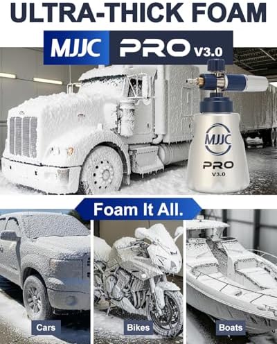 MJJC PRO V3.0 Ultimate Foam Cannon for Pressure Washers – Professional Car Wash Accessory Kit with Thick Foam, Stainless Steel, 44 fl oz Bottle (Pro V3.0 (1/4" Quick Connector) + SOAP Sample) - Image 2