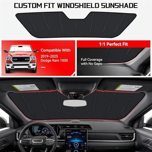 Windshield Sun Shade for Dodge Ram 1500 2019-2026 - Image 2