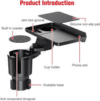 Car Cup Holder Tray，Automotive Cup Holder Expander for car，Large Drink Holder，10” Detachable Car Food Tray Table for Eating with Anti-Slip Base,Fit for Front & Back Seat - Image 2