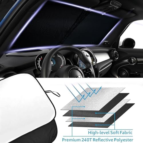 Foldable Front Windshield Sunshade fit for 2015-2024 Mini Cooper Cooper S - Image 5