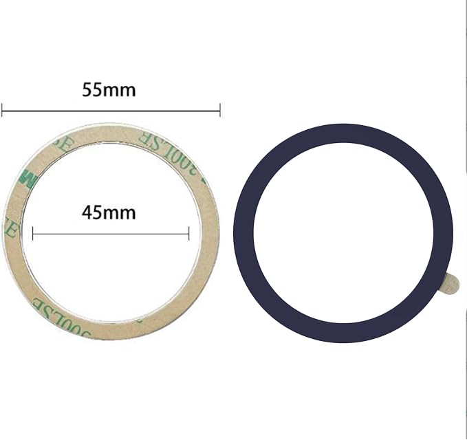 TENOC Universal Metal Ring Sticker, 3Pcs, Navy Blue | Compatible with iPhone/Samsung/Android Cellphones, Magnetic Phone Charger/Mount/Holder Conversion - Image 2