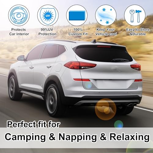 TINGLU Window Shades for Hyundai Tucson 2016-2021 (Not for 2022 Tucson) Accessories Car Side Full Windows Rear Triangular Windshield Sun Shade Sun UV Rays Privacy Protection for Camping Napping 8PCS - Image 6