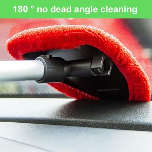 Beieverluck 3 Pieces Windshield Cleaning Tool Inside Car Window Cleaner Cleaning Tool with Extendable Handle, 9 Microfiber Pads and 3 Spray Bottles Car Auto Glass Wiper Kit - Image 5