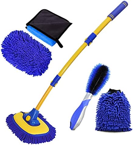 BMLEI Car Wash Brush with Long Handle, Cleaning Mop Car Wash Kit,Blue by BMLEI