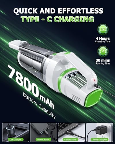 AHNR Handheld Vacuum Cleaner Cordless Rechargeable 16000PA for Car Home - Image 6