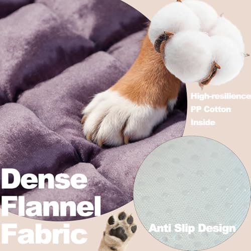Dog Car Seat Cover for Back Seat, Purple Flannel Pet Bed Mat, Non-Slip Waterproof Bottom, Washable Dog Bed & Seat Protector for Cars SUVs Trucks, Fits Backseat Extenders, 59.1 x 23 Inches - Image 2