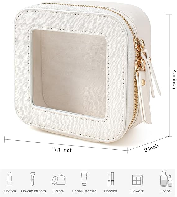 Clear Makeup Bag Small, Mini Travel Cosmetic Case Transparent TSA Approved Toiletry Bag with Zipper Portable Make Up Pouch for Purse Traveling Car Essentials Organizer for Women Men - Image 6