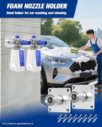 Foam Cannon Holder 2 Pack, Stainless Steel Foam Cannon Wall Mount with 1/4" Quick Connect, Pressure Washer Tip Holder for Garage, Heavy-Duty Foam Cannon Mount with Screws & 3M Adhesive Pads - Image 3