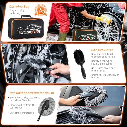 61 PCS Car Detailing Kit Interior Cleaner, Auto Detailing Kit, Car Vacuum Car Interior Detailing Kit, Car Wash Kit with Bucket Detailing Brush Set Car Accessories for Motorcycle, Cars, Bikes, Wheels - Image 4