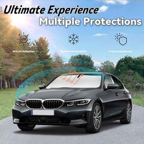 Windshield Sun Shade for 2019-2026 BMW 3 Series Accessories - Image 3