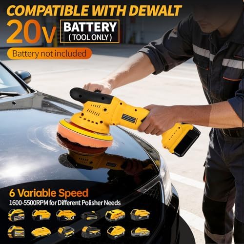 Polisher for Car Detailing to 5500Rpm (Yellow, Upgraded Version) - Image 2