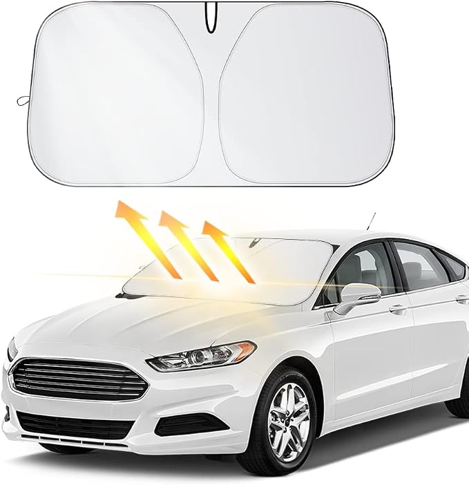 Car Shade Front Windshield-Portable Folding Car Windshield Sun Shade | UV&Heat Resistant Sun Blocker- Keeps Car Cool,Universal Windshield Cover Sun Shade Fit Car, Truck, SUV M(55.12*27.56inch by Salior