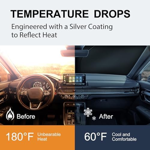 for 2023-2026 Honda CRV - Premium Sunshade for Ultimate Heat & UV Protection, Foldable Front Windshield Sun Shade for 2023 2024 2025 2026 CR-V SUV Accessories - Image 3