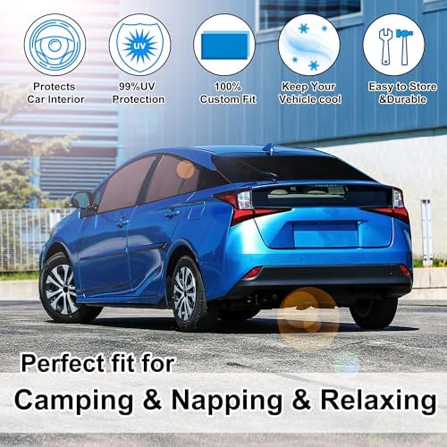 TINGLU Window Shades for Toyota Prius Hatchback 2016-2022 (NOT for Prius C or Prius V) Accessories Car Side Full Windows Rear Triangular Windshield Sun Shade Sun UV Rays Privacy Protection 6PCS - Image 6