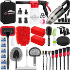 42Pcs Car Wash Cleaning Kit with Foam Gun Sprayer Detailing Brushes Car Vacuum Windshield Cleaning Tool Tire Brush Towels Complete Interior Exterior Detailing Set for Car by GPUSFAK