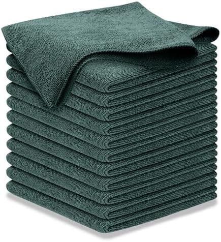 USANOOKS Premium 300GSM Microfiber Cleaning Cloth - 12.5"x12.5" High Performance - 1200 Washes, Ultra Absorbent Microfiber Towels for Cars Undercarriage, Rims & Engine Bay Cleaning - Microfiber Cloth by USANOOKS