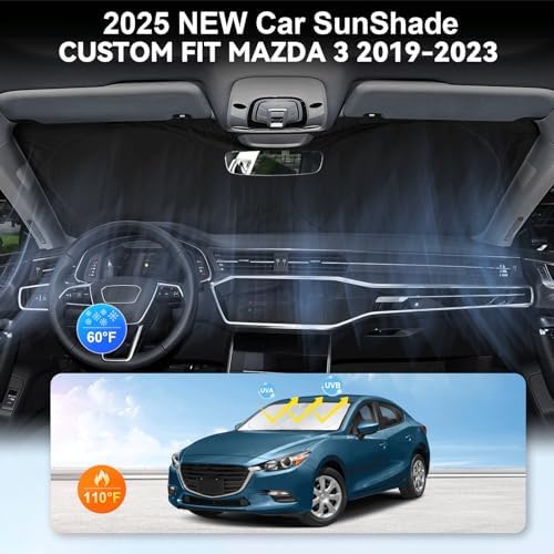 Custom Fit Mazda 3 Windshield Sunshade for Mazda 3 2019-2024 2025 2026 - Image 4