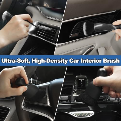 Windshield Cleaner Tool, 14Pcs Car Cleaning Kit - Car Interior Detailing Kit with Extendable Handle, Cleaning Gel & Microfiber Pads, All-in-One Inside Car Cleaning Supplies for Women Men - Image 7