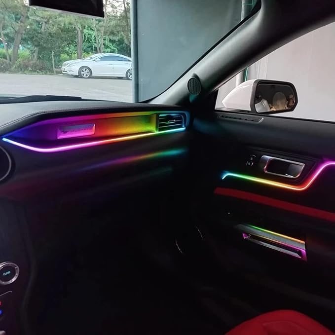 Car Interior led Ambient Lighting, Symphony RGB Car LED Strip Light, 6 in 1 with 204 inches Acrylic Fiber Optic, Multicolor Ambient Lighting Kits, Music Sync Rhythm,Sound Active Function - Image 5