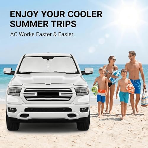 for Dodge RAM 1500 Windshield Sun Shade 2019-2026 Front Window UV Blocker Custom Fit for Regular, Quad, Crew, Mega Cab Foldable Sun Visor Car Accessory - Image 4