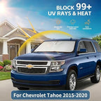 Windshield Sun Shade for Chevy/Chevrolet Tahoe Accessories 2015-2020 Front Window Shade Custom Fit Tahoe Sun Visor Foldable Shade Blocks UV Rays Summer Must Have Car Accessories - Image 2