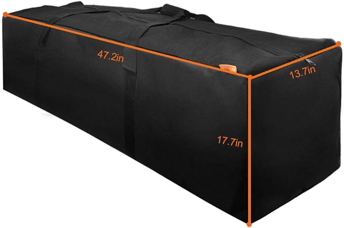 Sports Duffle Bag - Extra Large Travel Duffel Luggage Bag with Upgrade Zipper, Sturdy & Water Resistant, Black (Black 47inch) | Heavy Duty Dual Zipper, 600D Polyester, Oversized Capacity, Sturdy & Water Resistant for Camping Outdoor Moving, Black - Image 8