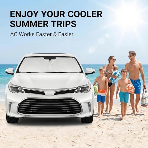 Windshield Sun Shade for Toyota Avalon 2013-2018 Sunshade Front Window Shade Custom Fit Avalon Accessories Sun Visor Foldable Shade Blocks UV Rays Accessories - Image 4