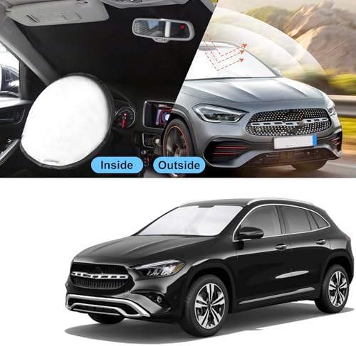 TINGLU Sun Shade for Mercedes Benz GLA 2015-2020 Accessories Windshield Sun Shade Window Shade UV Rays Protection Sun Visor Cover with Steering Wheel Sunshade Storage Bag - Image 6
