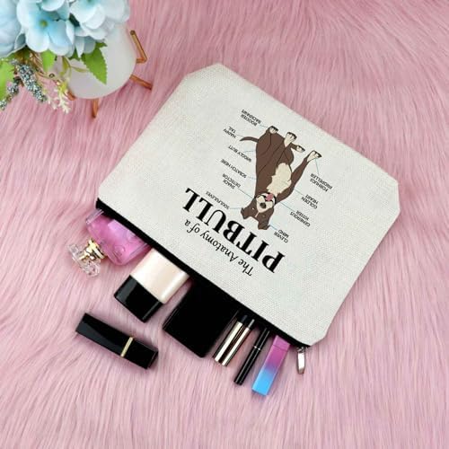 Pitbull Dog Gifts for Women Makeup Bag Pitbull Dog Lovers Gift Cosmetic Bag Pitbull Themed Gifts Pitbull Owner Gift Pet Dog Gift Pitbull Mom Gift Birthday Christmas Gifts for Her Travel Toiletry Bag - Image 4