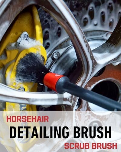 oesee Professional 4 Pack Long Handle Wheel Brush Kit for Cleaning Wheel and Tire- 2X Soft Wheel Cleaning Brush, Detailing Brush and Stiff Tire Brush, Bendable& Durable Wheel Rim Cleaner Brush Set - Image 5