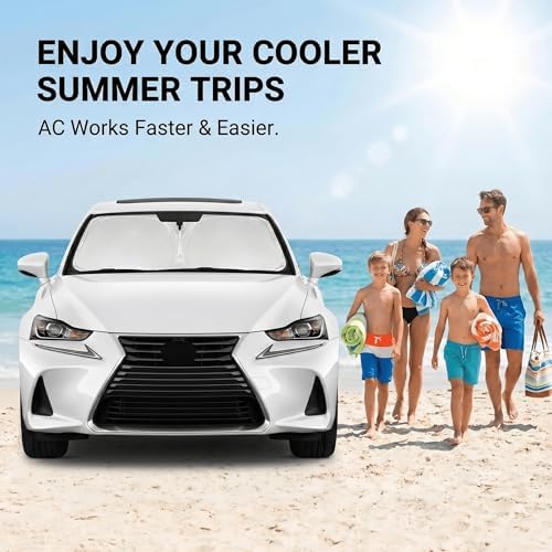 Windshield Sun Shade for Lexus is IS300/IS350/IS500/IS250/IS200t 2014-2024 2025 2026 Sunshade Front Window Shade Custom Fit is Accessories Sun Visor Foldable Shade Blocks UV Rays Accessories - Image 4
