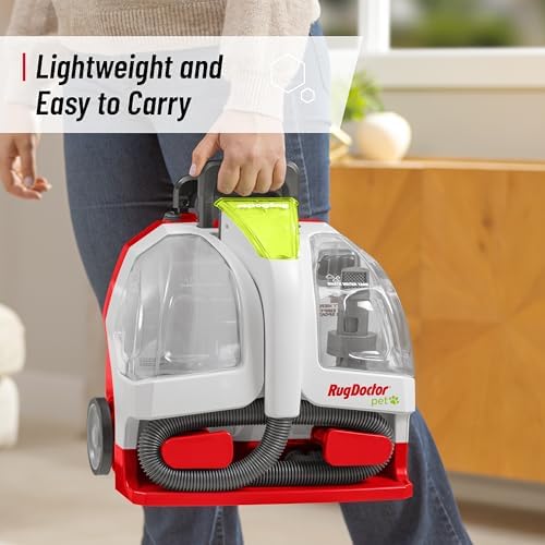 Rug Doctor Pet Portable Spot Cleaner with the Most Powerful Suction Item Highlight: Dual-Action Pet Tool Picks Up Pet Hair and Removes Stains and Odors, Wheels and Retractable Handle Makes Maneuvering Easy - Image 5