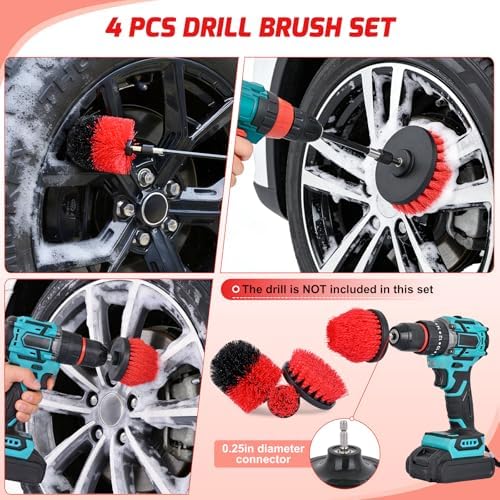 Nilight 52PCS Car Detailing Kit for Interior Exterior Car Care, Red - Image 6