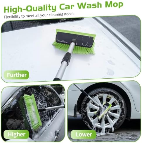 Ordenado 56" Car Wash Brush with Long Handle, Soft Bristle& Rubber Squeegee - Image 6