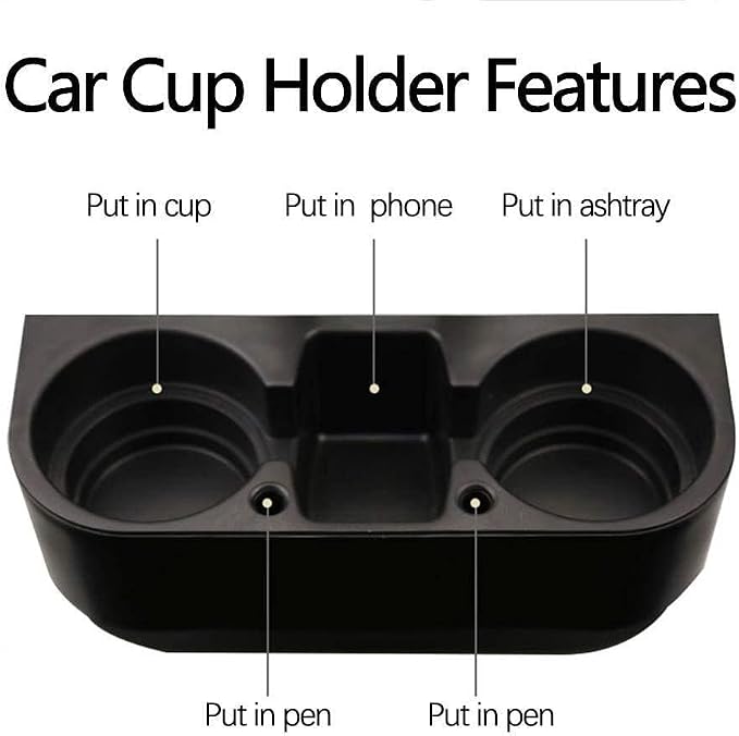 Heart Horse Cup Holder Portable Multifunction Vehicle Seat Cup Cell Phone Drinks Holder Box Car Interior Organizer (Black) - Image 2