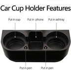 Heart Horse Cup Holder Portable Multifunction Vehicle Seat Cup Cell Phone Drinks Holder Box Car Interior Organizer (Black) - Image 2