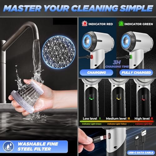 Saker Handheld Car Vacuum Portable Cordless17000Pa HL132 Black - Image 4