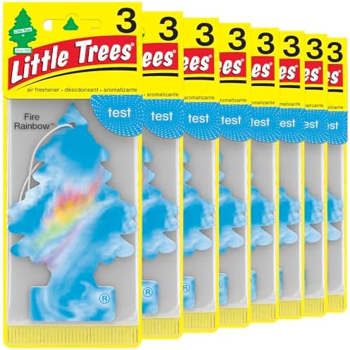 LITTLE TREES Car Air Freshener | Hanging Tree Provides Long Lasting Scent for Auto and Home | 24 Air Fresheners |Fire Rainbow by LITTLETREES