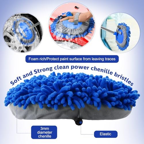 Layhit 5 Pcs Car Wash Mitt Set, Brush Not Included, Royal Blue - Image 4