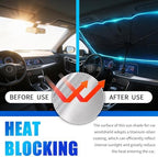 Car Windshield Sun Shade Umbrella,Titanium Silver Umbrella Sunshade for Car Windshield with Foldable Design,Portable & Heat-Blocking Sun Shield for Cars Windshields with Storage Pouch - Image 3