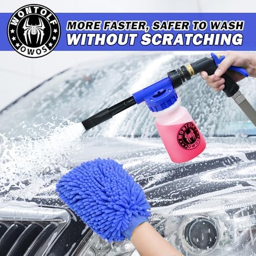 Car Wash Foam Gun Foam Sprayer - Foam Cannon Garden Hose- Car Wash Kit - Snow Foam Blaster with Microfiber Wash Mitt + Storage Bag - Car Accessories for Men - Image 3