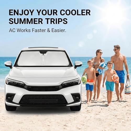 for 2022 2023 2024 2025 2026 Honda Civic 11th Gen Sedan Windshield Sun Shade, Custom Fit for Civic LX EX EX-L Touring Front Window Sun Visor, Foldable UV Blocking Car Accessory - Image 3