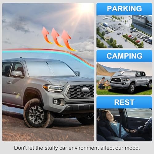 Custom Fit Windshield Sun Shade for Toyota Tacoma 2016-2026 - Image 5